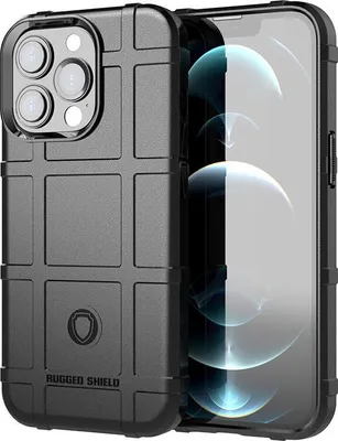 Produktbild von Mobigear Rugged Shield iPhone 13 Pro Max Hülle Flexibles TPU Backcover Stoßfest - Schwarz
