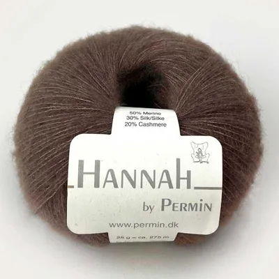 Zdjęcie produktu dla Hannah by Permin – Luksusowa włóczka z merynosa, jedwabiu i kaszmiru (06 brązowy)