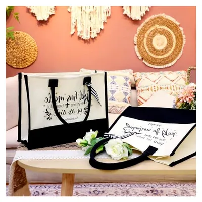 Produktbild von 12 Stück christliche Oster-Geschenke, Leinen-Tragetaschen, Bulk-Bibelvers, religiöse Tragetaschen mit Griffen, wiederverwendbare Einkaufs-, Strand- und Reisetaschen für Frauen, Geschenke für