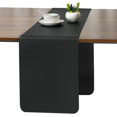 Productafbeelding van Tafelonderzetter - Wasbaar - Dubbelzijdig leer - Waterdicht - Antislip - Hittebestendig - 30x140 cm - Tafelkleed