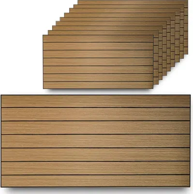 Produktbild von Selbstklebende Wandpaneele 3D Holzoptik – Fliesenaufkleber PVC – Wandverkleidung ohne Bohren – zuschneidbar – Hellbraun 60x30 cm – für glatte Innenflächen