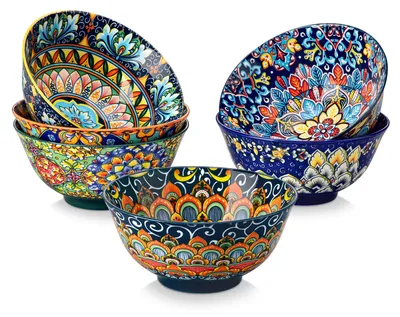Müslischalen-Set, 6 Stück, 700 ml, Porzellan, Bohemian-Stil