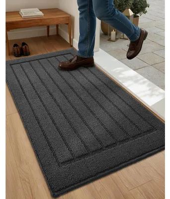 Produktbild von Fußmatte Innen Maschinenwaschbar 50x120cm Grau Rutschfest Saugfähig