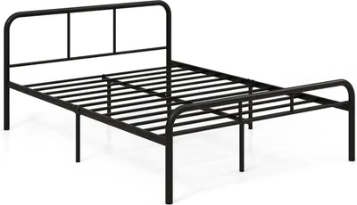 Image de Cadre de lit plateforme en métal avec tête et pied de lit, 140 x 190 cm