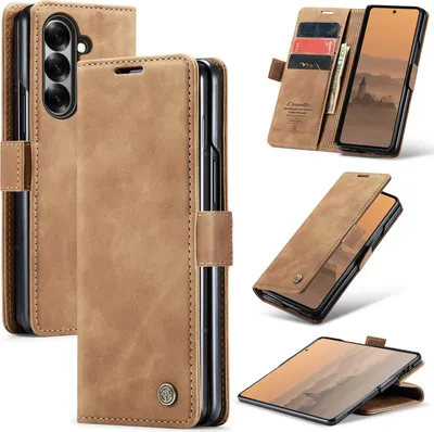 Obrázek produktu pro Pouzdro pro Samsung Galaxy Z Fold 7, RetroPolyuretanKožené Pouzdro s Funkcí Stojánku hnědá