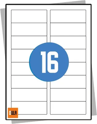 Obrázok produktu pre A4 Nálepky 100 Hárkov, 16 Nálepiek na Hárku, 88.9 x 33.8 mm, na Organizovanie