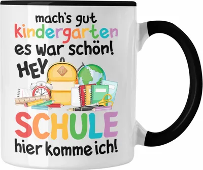 Produktbild von Trendation - Schulkind 2023 Einschulung Mädchen Junge Geschenk Schultüte Tasse Schulstart Erster Schultag Schuleinführung Schulanfang Geschenkidee (Schwarz)