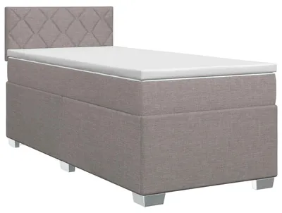 Zdjęcie produktu dla Łóżko kontynentalne z materacem Ciemnoszary 90 x 190 cm tkanina