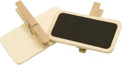 Obrázek produktu pro 12 mini křídových tabulí se sponkou, přírodní, 4 x 2 cm – jednotná velikost