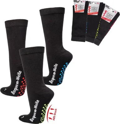 Produktbild von 2 Paar Diabetikersocken EXTRA-BREIT weit Diabetes Strümpfe mit ABS Gr. 39/42