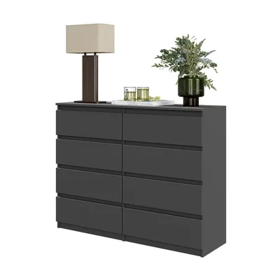 Produktbild von GABRIEL - Kommode / Sideboard mit 8 Schubladen - Anthrazit Matt H92cm B120cm T33cm