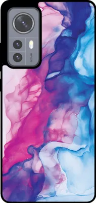 Produktbild von Smartphonica Telefon Fall geeignet für Xiaomi 12 mit rosa blauen Marmor Print - TPU Backcover Fall Rose Blue Marble Design