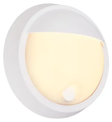 Image de Briloner Puni LED Applique murale extérieure, batterie, variateur tactile 3 niveaux, minuterie, blanc, dimensions : Ø17 x 7 cm
