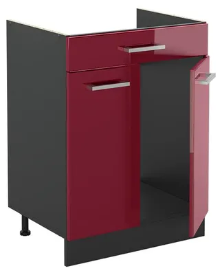 Immagine prodotto di Mobiletto base cucina Vicco R-Line Rosso lucido/Antracite 60 cm con cassetto senza piano di lavoro, Model 61089