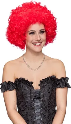 Produktbild von Rote Perücke mit großen Locken, Einheitsgröße