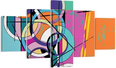Produktbild von Bild auf Leinwand - Leinwandbild - Abstraktion modern - 125x70cm - Wand Bild - Wanddeko - Leinwanddruck - Bilder - Kunstdruck - Wanddekoration - Leinwand bilder - Wandkunst - EA125x70-3601