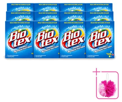 Produktbild von 12 x Biotex Vorwas- und Waschkraftverstärker Waschpulver für weiße und bunte Wäsche - Sparpackung - 12 Stücke