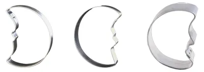 Produktbild von LARES Ausstechformen 3er Set - Mond - 5-19 cm - aus beständigem Weißblech - für Kekse, Plätzchen und Lebkuchen