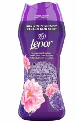 A bottle of Lenor scent booster beads.