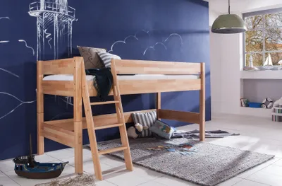 Produktbild von Relita Halbhohes Spielbett KIM Buche massiv natur lackiert, ohne Vorhang