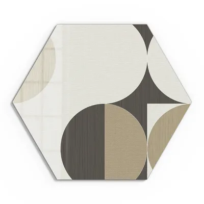 Produktbild von DEQORI Glasbild Echtglas 40x35 cm 'Geometrische Stille' Wandbild Bild modern Deko