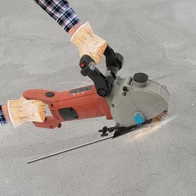 Image de Scie à béton électrique de 4800W, perceuse-coupeuse électrique à 6200 RPM, machine de découpe de rainures pour murs, coupe-pierre à sec avec 5 disques de coupe