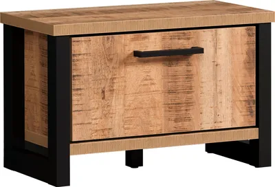 Produktbild von trendteam Garderobe Enna Garderobenbank Mango/Schwarz, B/H/T 73/47/39 cm