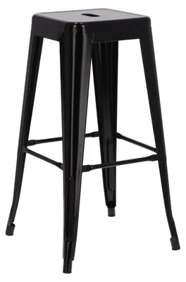 Zdjęcie produktu dla Hoker barowy stołek taboret czarny metalowy 75 cm do kuchni wyspy