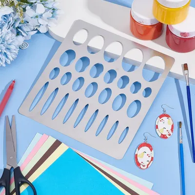 Produktbild von Ovale Metall-Schablone mit geometrischem Muster für Malerei und DIY-Scrapbooking