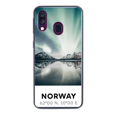 Produktbild von MuchoWow® Handyhülle Schutzhülle Hülle für Samsung Galaxy A40 Norwegen - Nordlichter - See Silikon Softcase Handy Hülle - Handy-Tasche