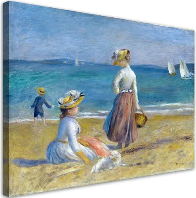 Immagine prodotto di Quadro su tela Auguste Renoir Sulla spiaggia 60x40 Feeby Quadro colorato per la parete pronto per essere appeso