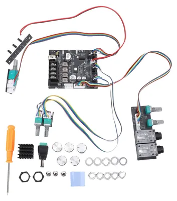 Immagine prodotto di Scheda amplificatore stereo da 2 canali, modulo sistema audio Bluetooth da 50 W con ingresso AUX, USB e microfono