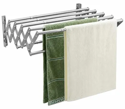 Produktbild von Wandwäscheständer Wäscheständer Wäschetrockner - 42 bis 80 cm - 7 Stangen - Edelstahl - Ausziehbar