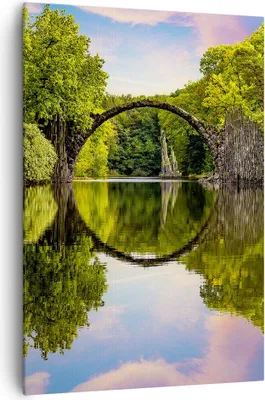 Produktbild von Bild auf Leinwand - Leinwandbild - Einteilig - Park Natur Wasser - 70x100cm - Wand Bild - Wanddeko - Wandbilder - Leinwanddruck - Wanddekoration - Leinwand bilder - Wandbild - PA70x100-3902