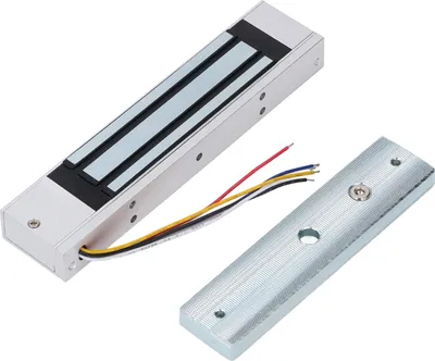 Imagen del producto de Cerradura electromagnética de 180 kg (350 lbs), 12V DC, modo normalmente cerrado (NC), con cinco cables, para sistemas de control de acceso de una sola puerta