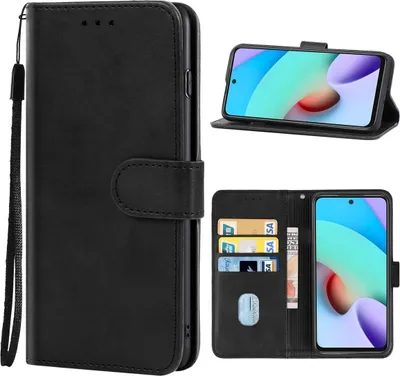 Produktbild von König Design Hülle kompatibel mit Xiaomi Redmi 10 2022 Kunstleder Handyhülle - Handy Case Schwarz