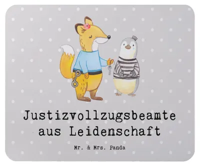 Produktbild von Mr. & Mrs. Panda Mouse Pad Justizvollzugsbeamte Leidenschaft - Grau Pastell - Geschenk, Gefängniswärterin, Mauspad, laptop, Mousepad, mausteppich, Lustig, Witzig, Spruch