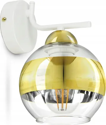 Produktbild von LUXOLAR - Wandlampe Weiß-Gold E27 60 W - Wandleuchte Innen für Wohnzimmer, Küchen - Wandbeleuchtung