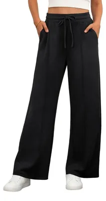 Immagine prodotto di Omgoods - Pantaloni da donna elasticizzati, con vita elastica e tasche