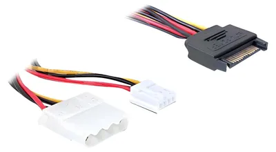 Produktbild von Delock - Netzteil - SATA-Stromstecker (M) zu interne Stromversorgung, 4-polig, 4-Pin-Mini-Stromversorgungsstecker (W) - 30 cm