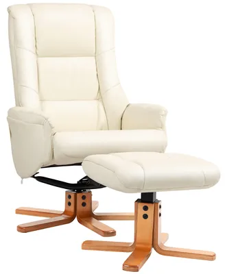 Immagine prodotto di Poltrona reclinabile - Sedia con poggiapiedi - Poltrona relax - Poltrona color crema - Schienale regolabile