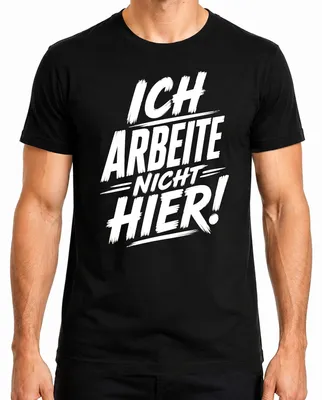 Productafbeelding van Ik werk hier niet. Grappig statement over werk. Heren T-shirt, zwart, maat M