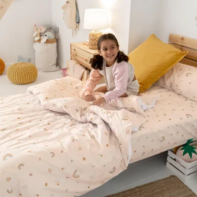 Image de Housse de couette HappyFriday Mini Iris Coloré Matelas simple 2 pièces