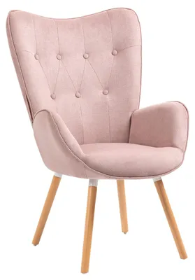 Image de Fauteuil de chambre - Fauteuil lounge - Fauteuil - Fauteuil relax - Fauteuil de salon - Revêtement en tissu rose