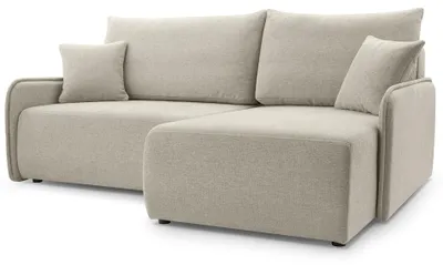 Produktbild von Selsey Netarro - Ecksofa mit Schlaffunktion, Bettkasten und Chenille-Bezug, beige, rechts