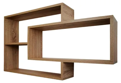 Produktbild von Wandregal Karo Schweberegal aus Holz Eiche dunkel