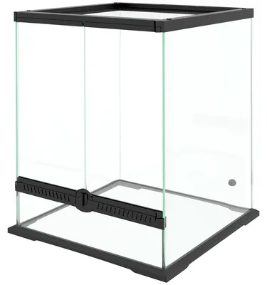 Produktbild von Terrarium,Glasgehäuse,verriegelbar,Kabelmanagement,45x45x60cm,Schwarz