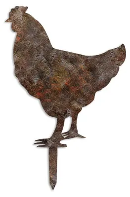 Image de Décoration de jardin Poule en métal multicolore 64 x 42 cm