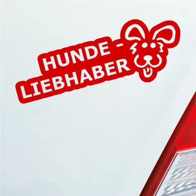Produktbild von Auto Aufkleber Hundeliebhaber Hund Dog süß Love Liebe 19x9 cm Rot Sticker Heckscheibenaufkleber