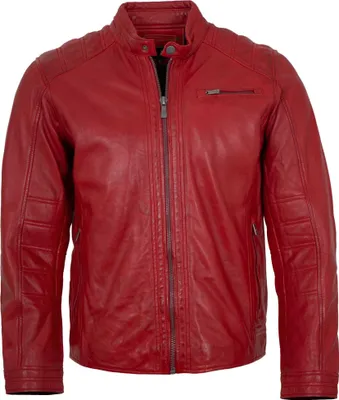 Produktbild von Jilani Collection - Herren Lederjacke Lammnappa rot : 48